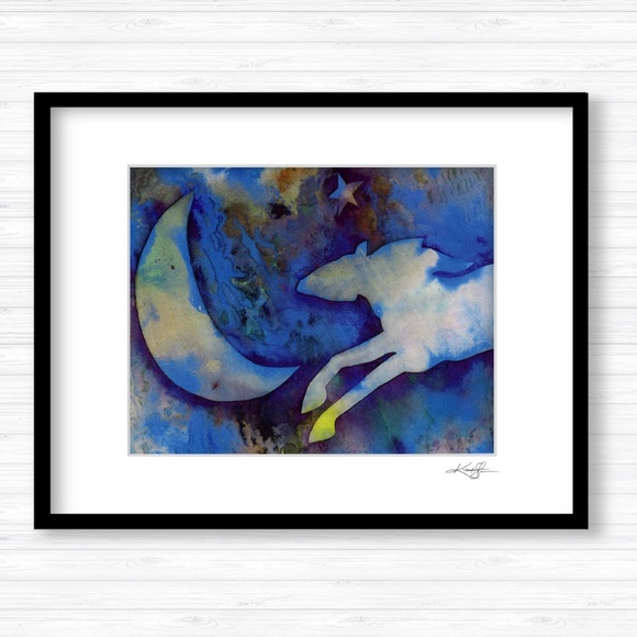 Horse & Moon Art print from original painting - Picture 2 of 4